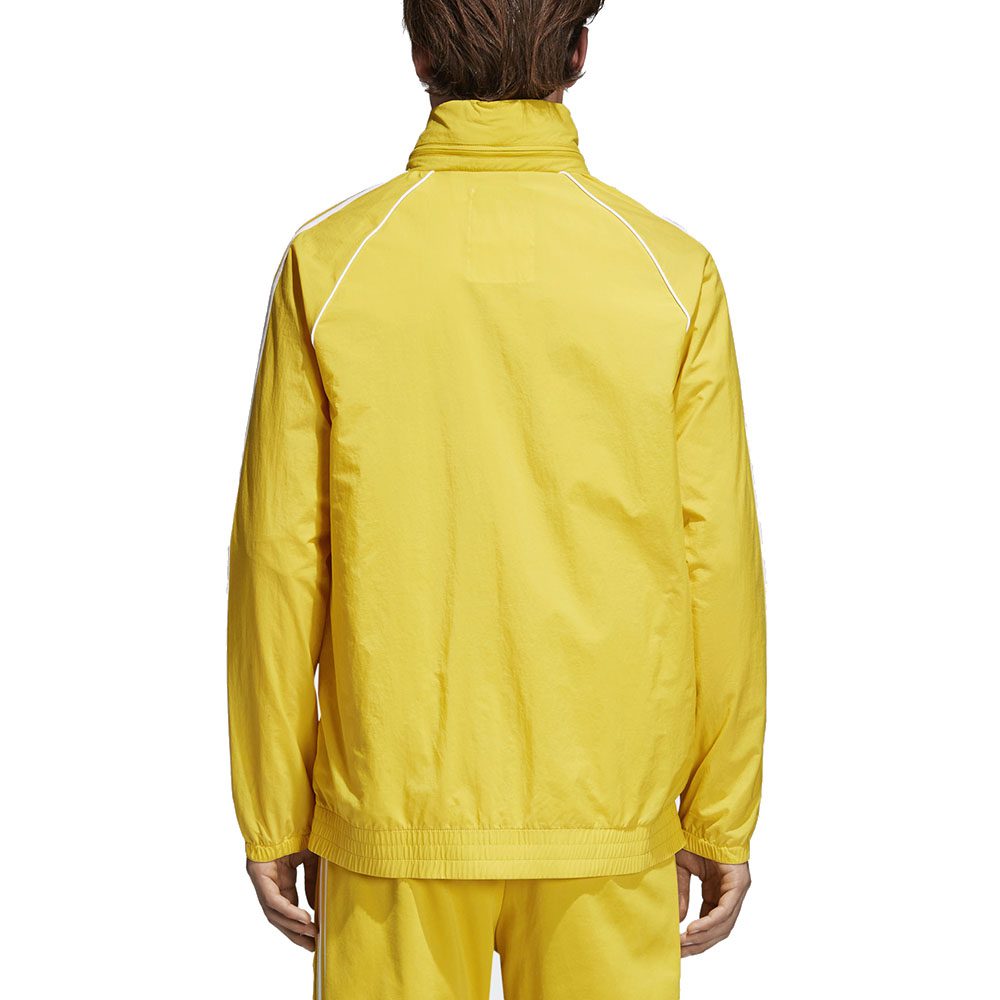 Adidas Men's SST Windbreaker Tribe Yellow 3 Stripe Jacket CW1312 - WOOKI.COM