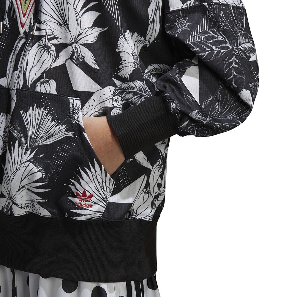 adidas originals x farm hoodie with trefoil logo in tropical print
