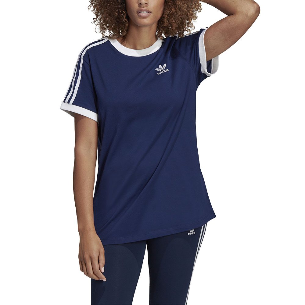 Adidas Originals Women S 3 Stripe Tee Dark Blue Dv2592 New Ebay