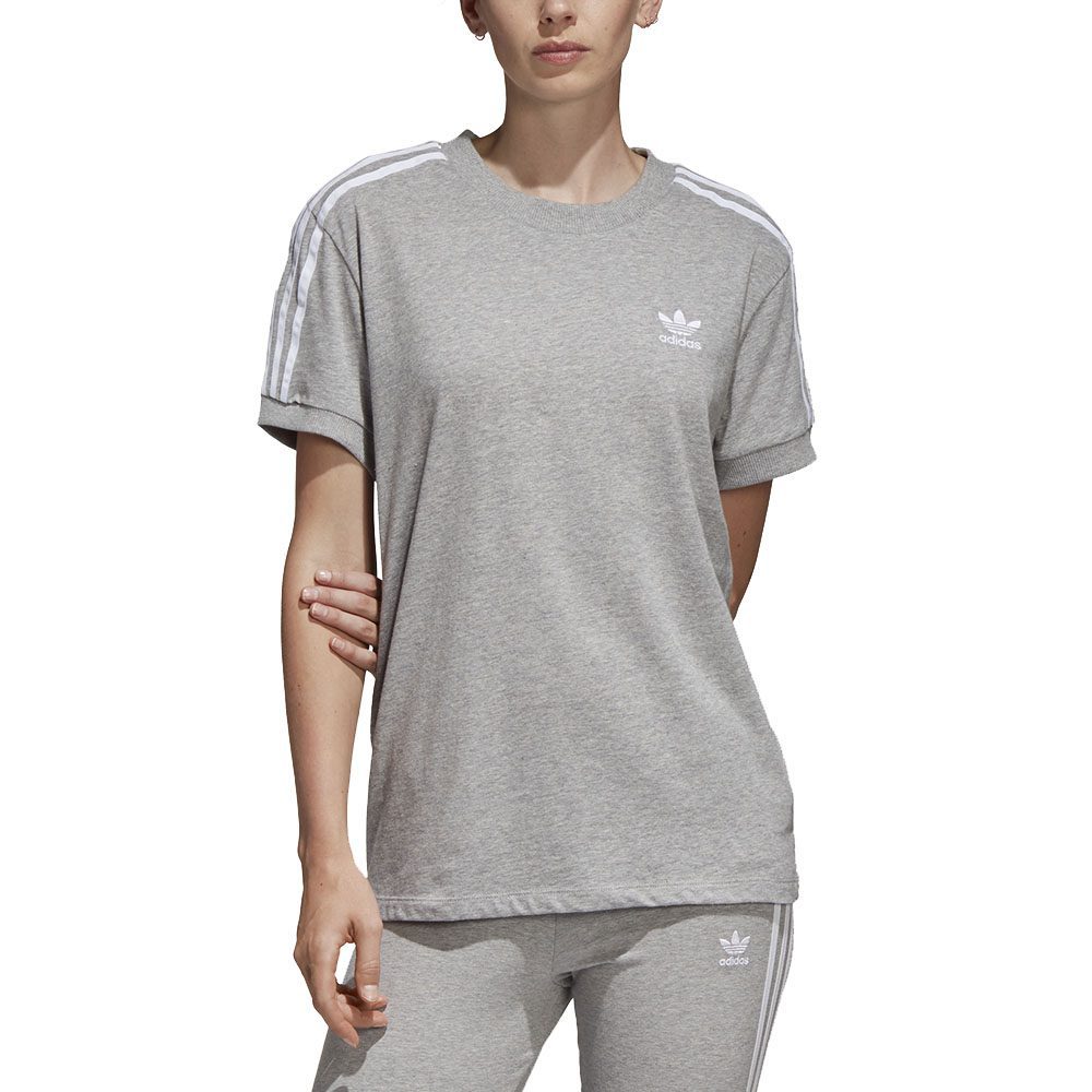 Adidas Originals Women's 3-Stripe Tee Medium Grey/Heather Shirt CY4982 NEW  | eBay