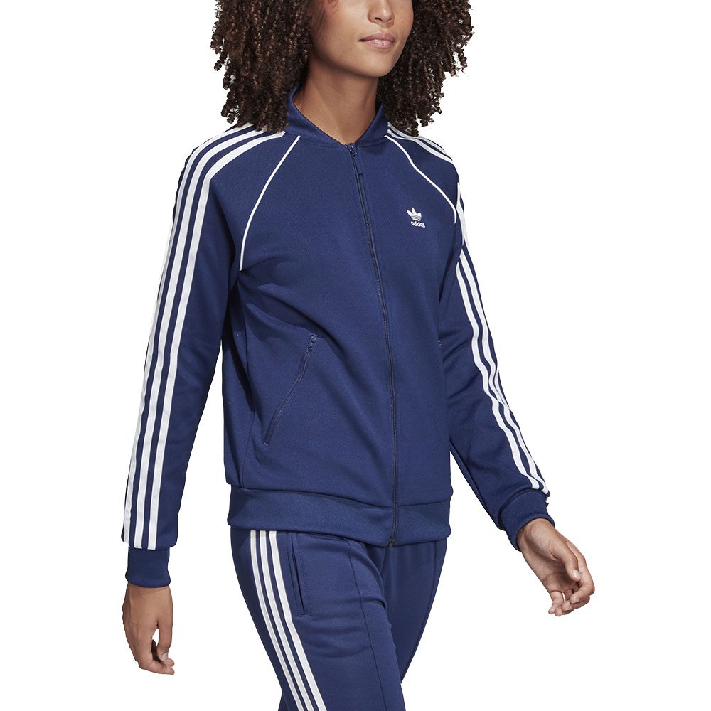 blue adidas track jacket women's