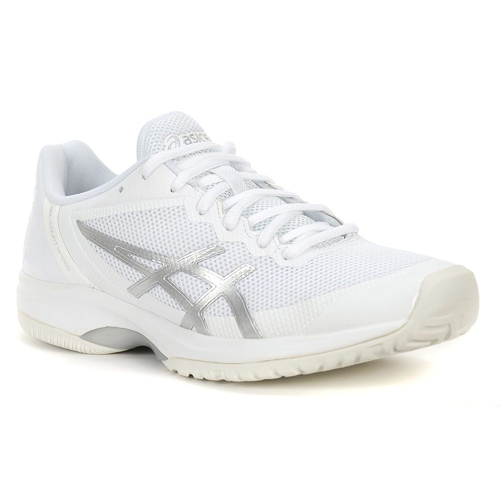 ASICS Women's Gel Court Speed White/Silver Tennis Shoes E850N.0193 ...