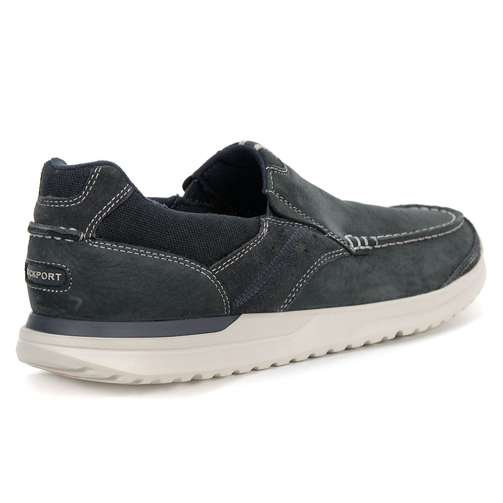 Rockport Men's Langdon Slip On Steel Blue Slip-On Shoes H80162 - WOOKI.COM