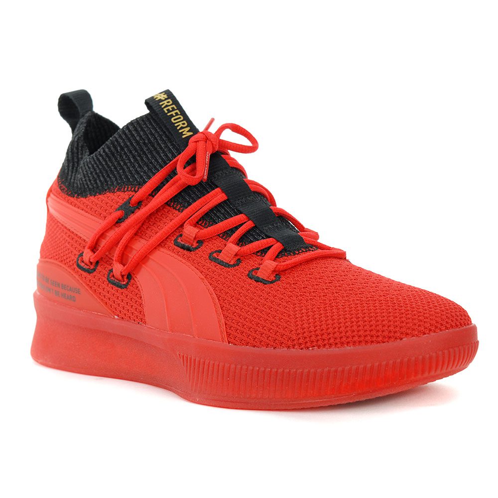 PUMA Men's Clyde Court X Meek Mill Reform BasketBall Red Shoes 19346101 - WOOKI.COM