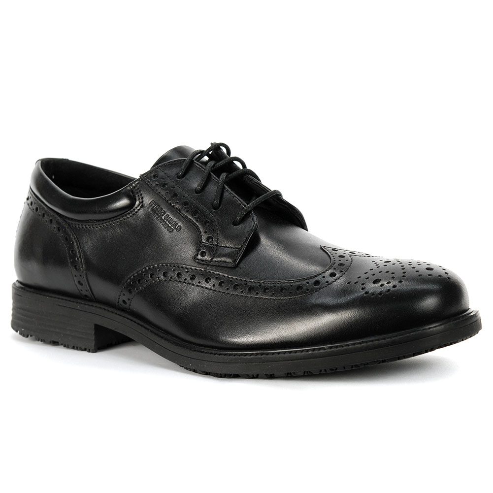 Rockport Men's Essential details Waterproof Wingtip Black Shoes V73842 ...