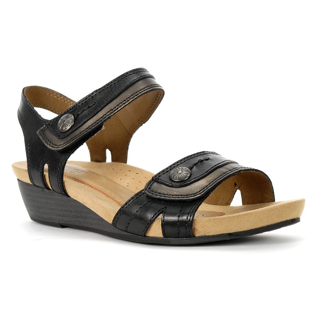 Rockport Cobb Hill Women's Hollywood 2 Piece Sandal Black/Leather ...