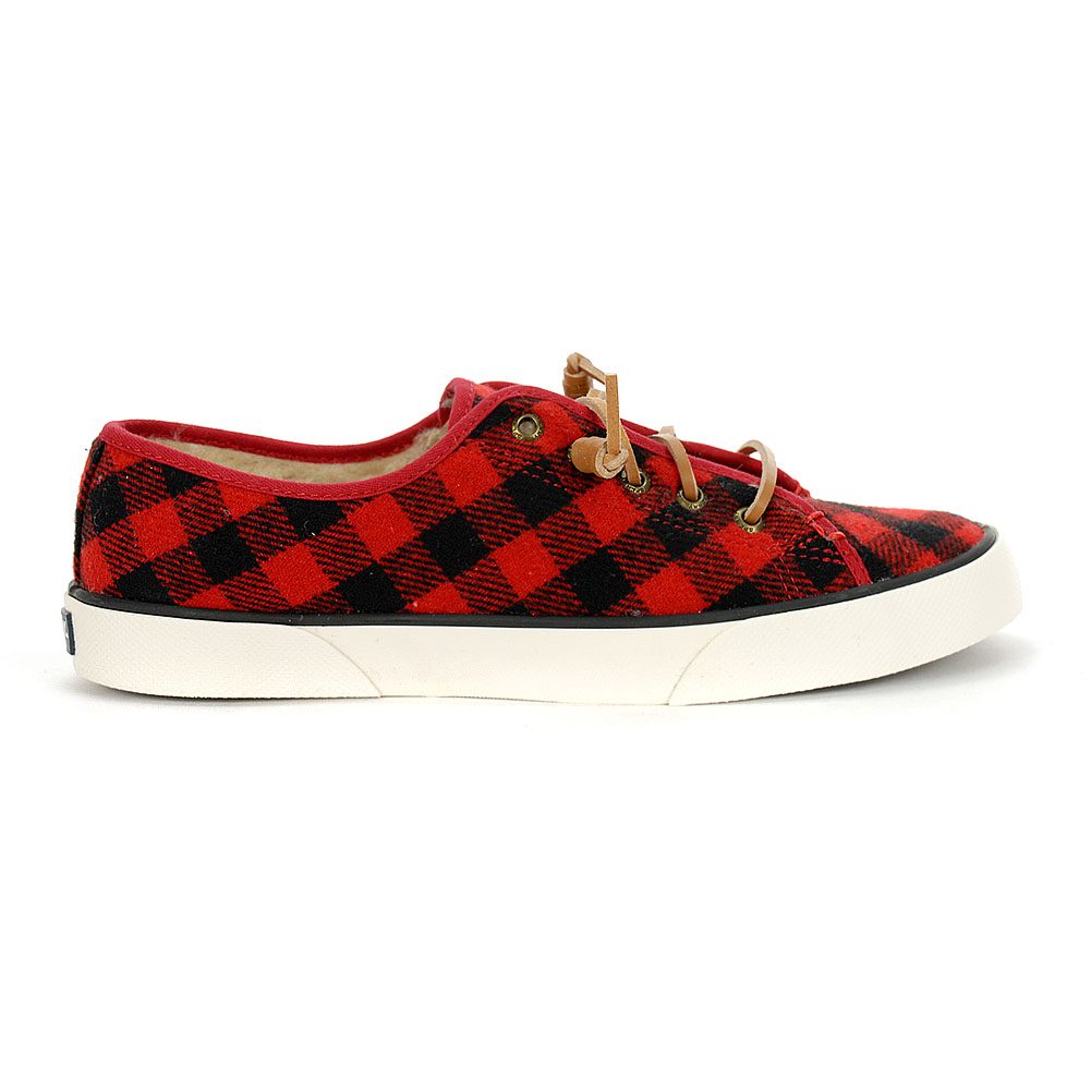red sperry sneakers