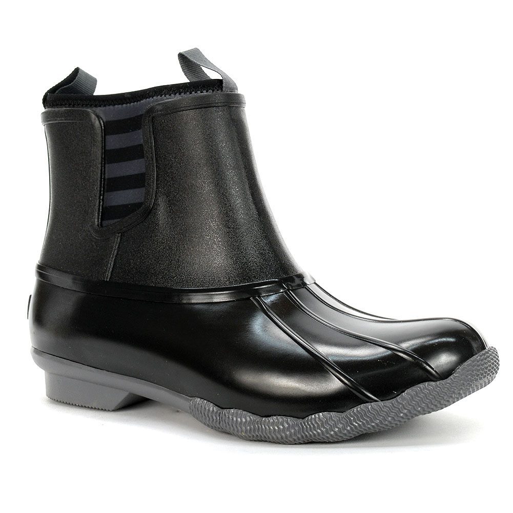 sperry black rubber boots