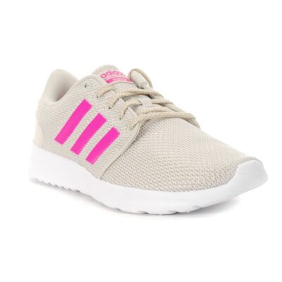 Adidas Women's QT Racer Raw White/Shock Pink/Cloud White Running Shoes