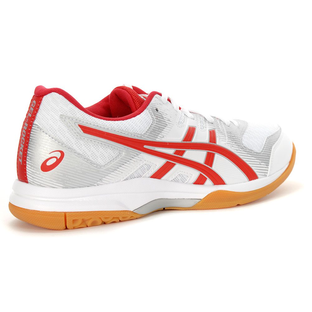 ASICS Women's Rocket 9 White/Classic Red Volleyball Shoes