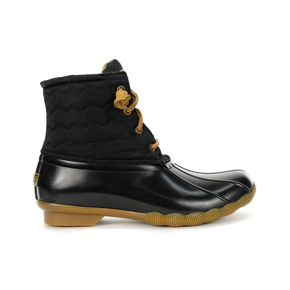 sperry quilted black duck boots