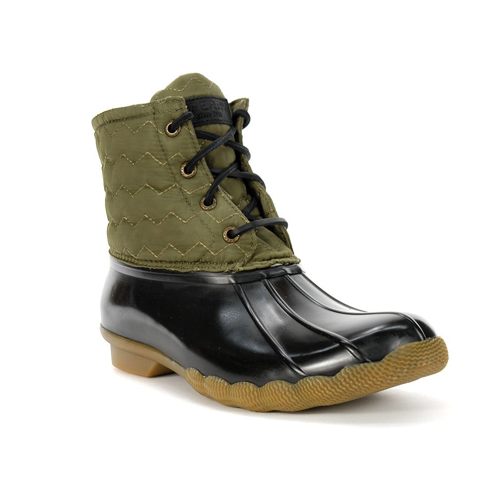sperry brown and olive duck boots
