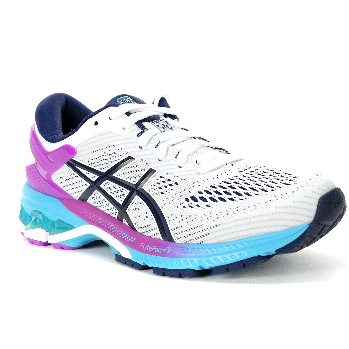 ASICS Women's Kayano 26 White/Peacoat Running Shoes 1012A457.100 ...