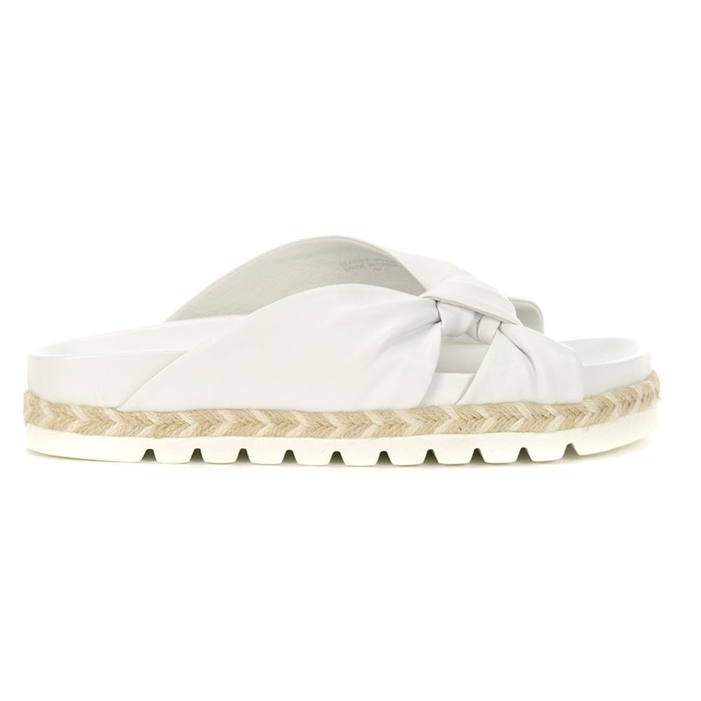 JSlides Women's Lilia White Leather sandals - WOOKI.COM