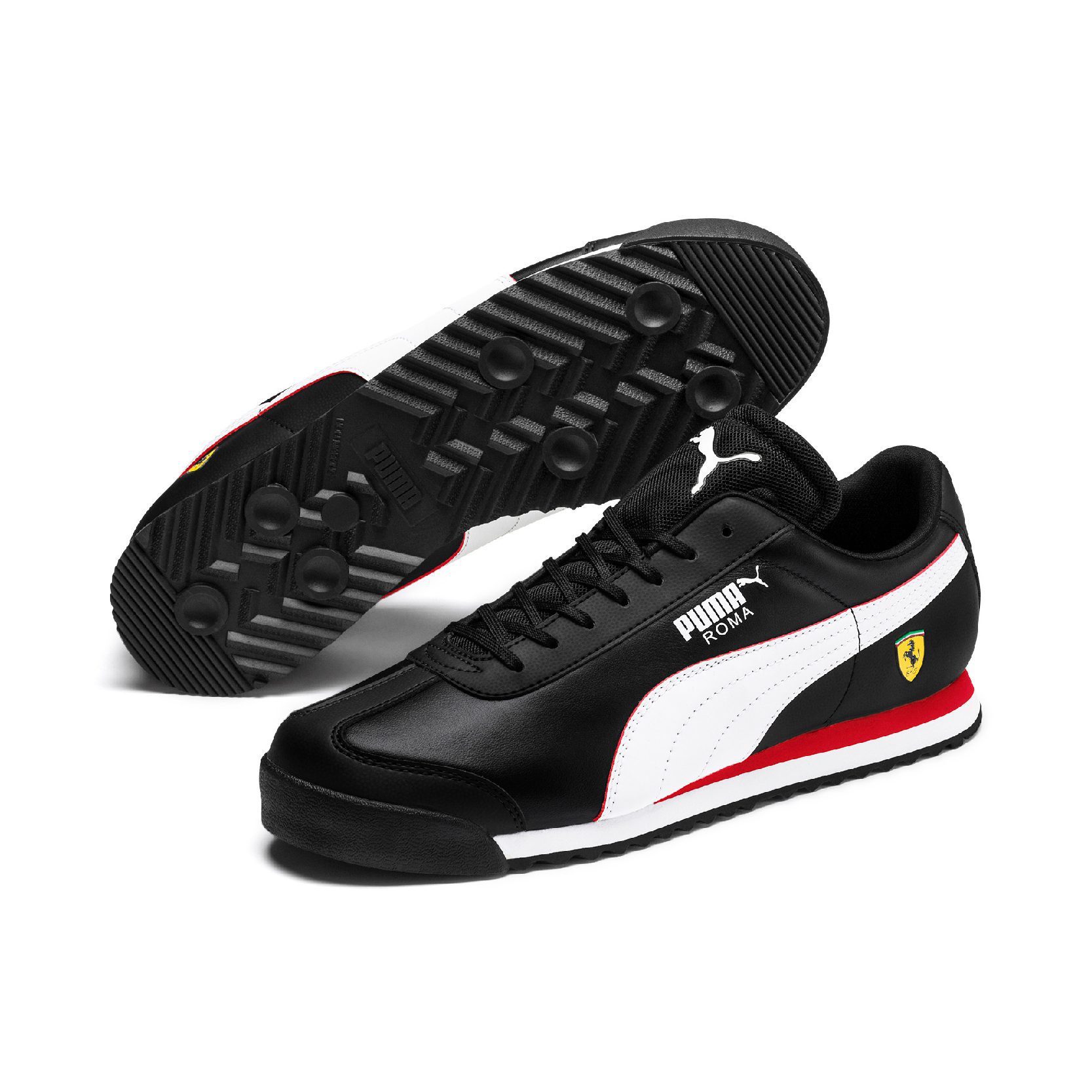 Puma Men's Scuderia Ferrari Roma Black/White/Rosso Corsa Sneakers ...