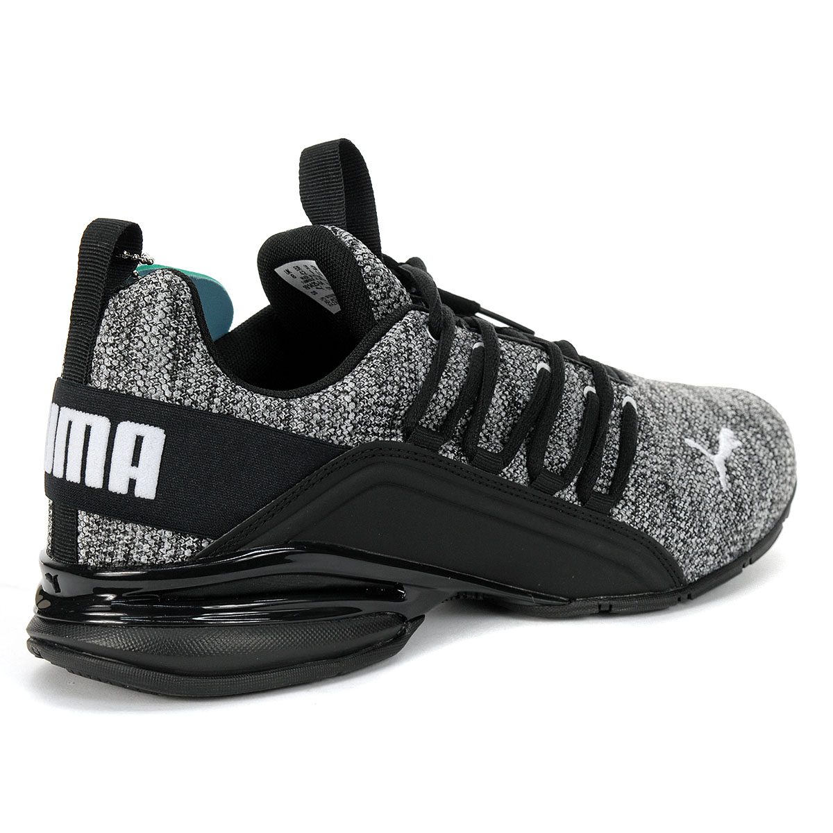 Puma Men's Axelion Black/Grey Knit Running Shoes 19142504