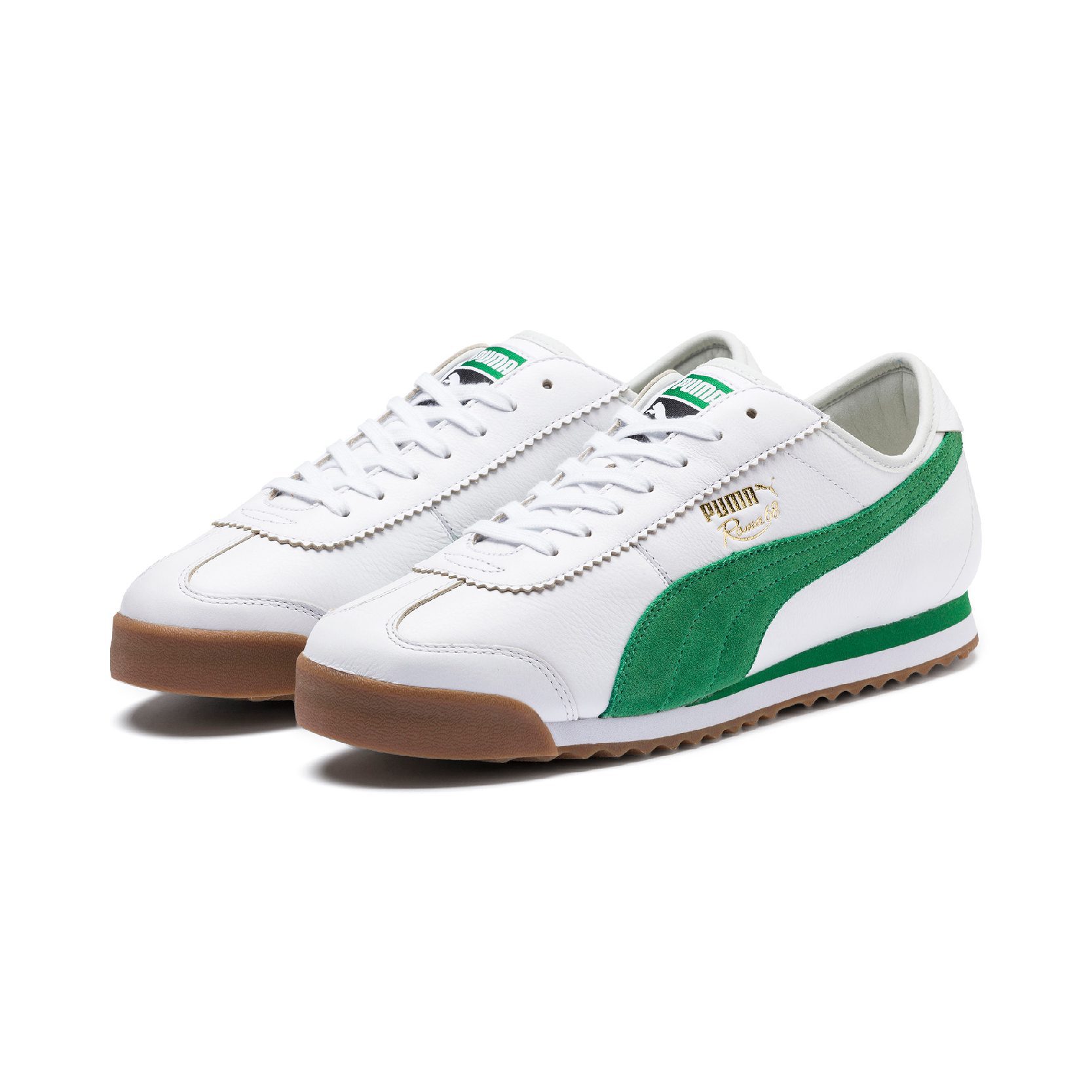 PUMA Men's Roma '68 OG Puma White/Amazon Green Sneakers 37060102 ...