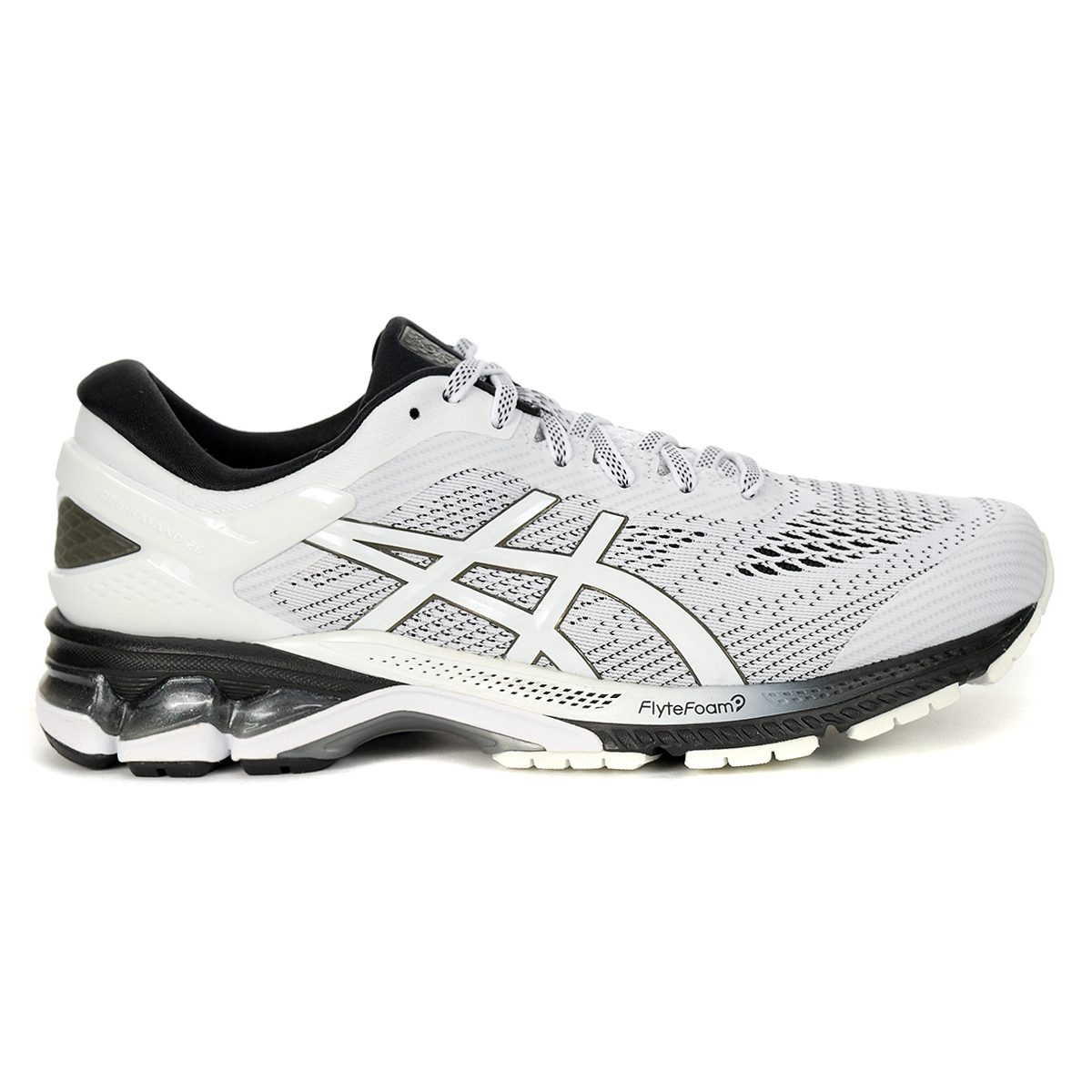 ASICS Men's Gel-Kayano 26 White/Black Running Shoes 1011A541.101 NEW