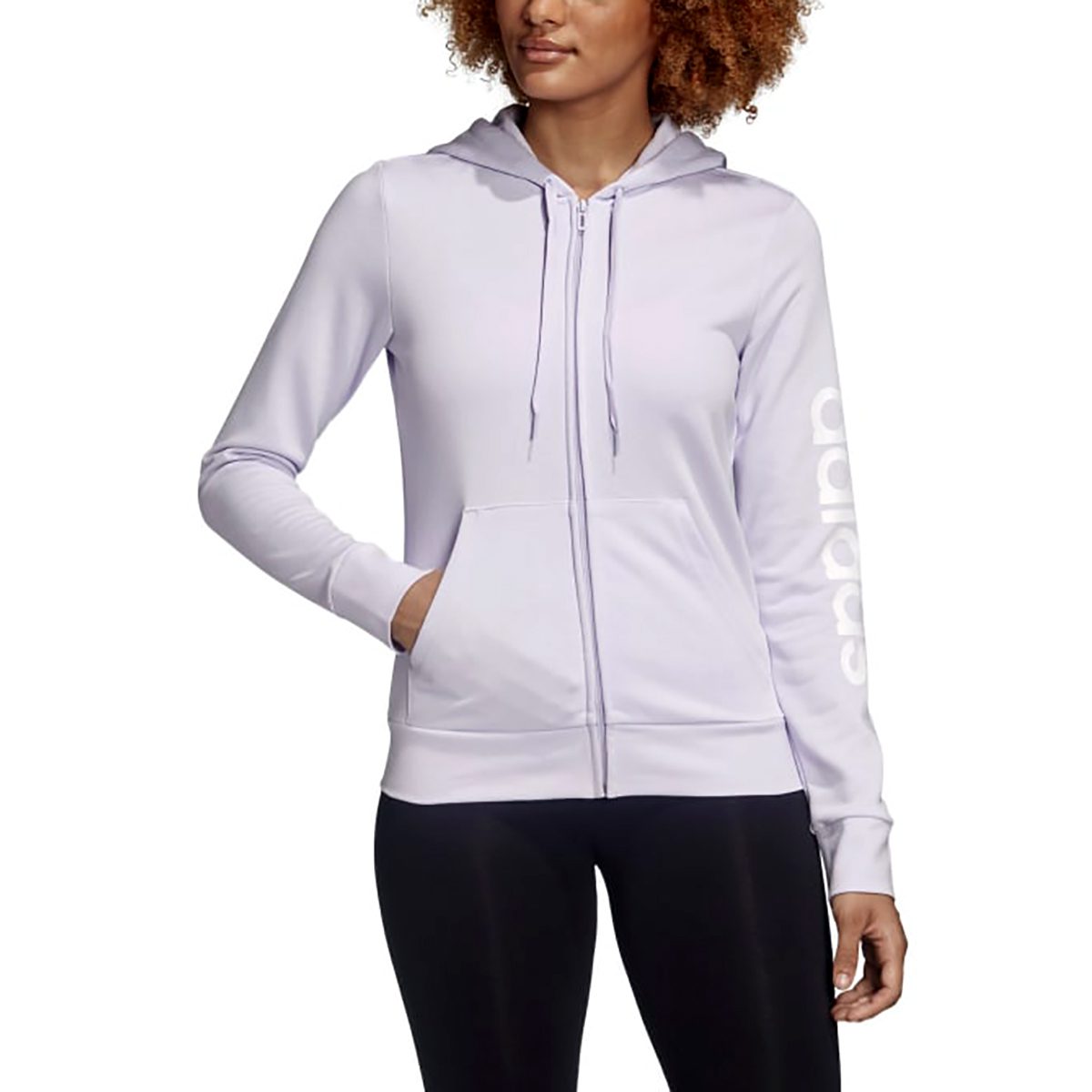 Adidas Women s Essentials Linear Purple Tint Hoodie FM6482 WOOKI.COM