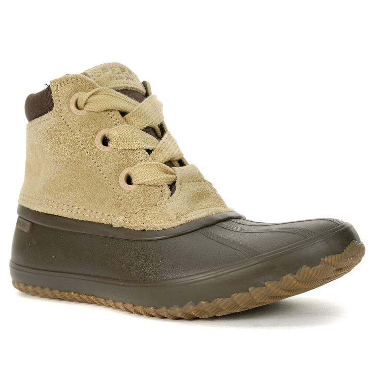 tan and brown duck boots
