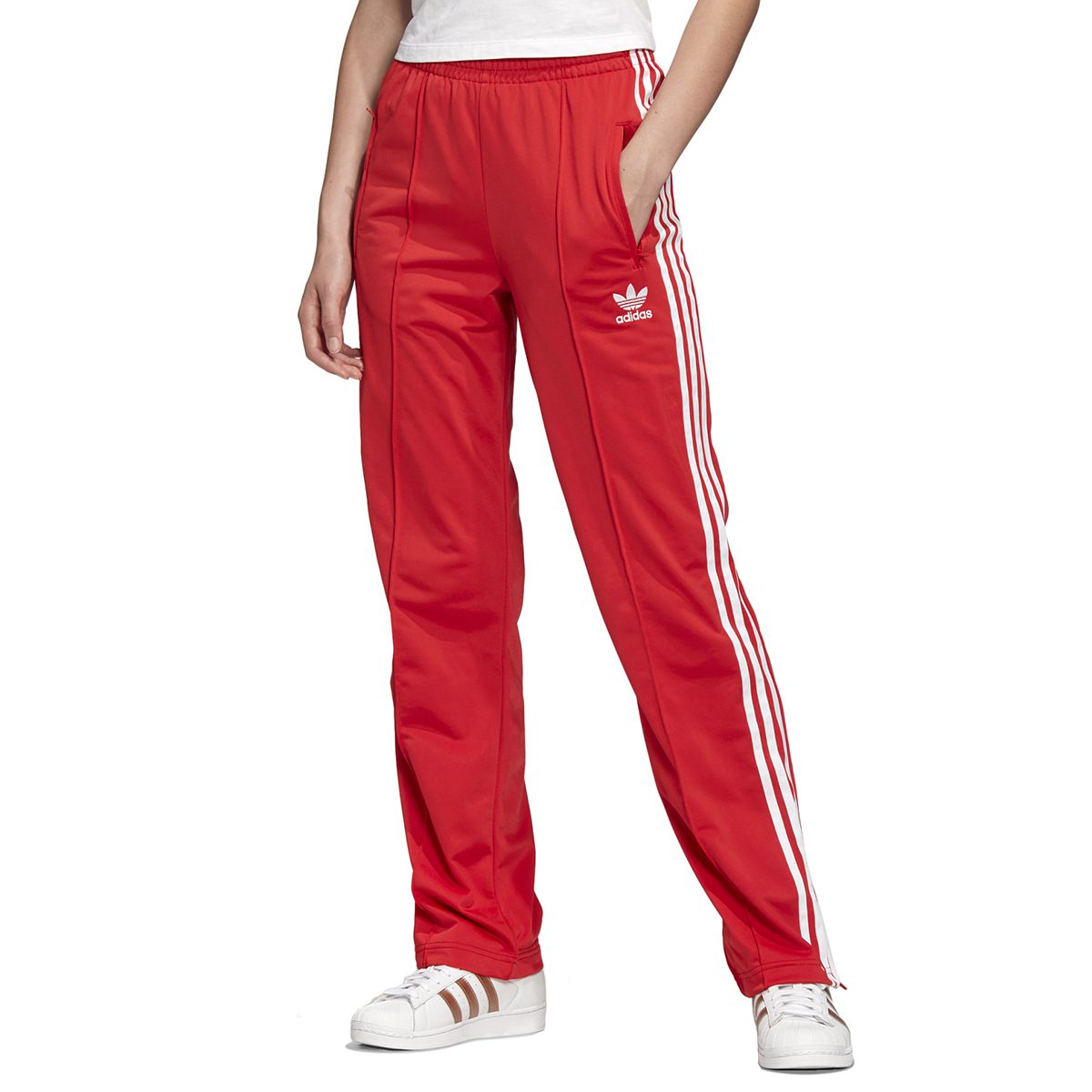 adidas red firebird track pants