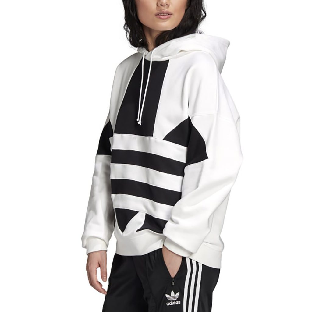 Adidas Women's Originals Large Logo Hoodie White/Black FS1306 - WOOKI.COM