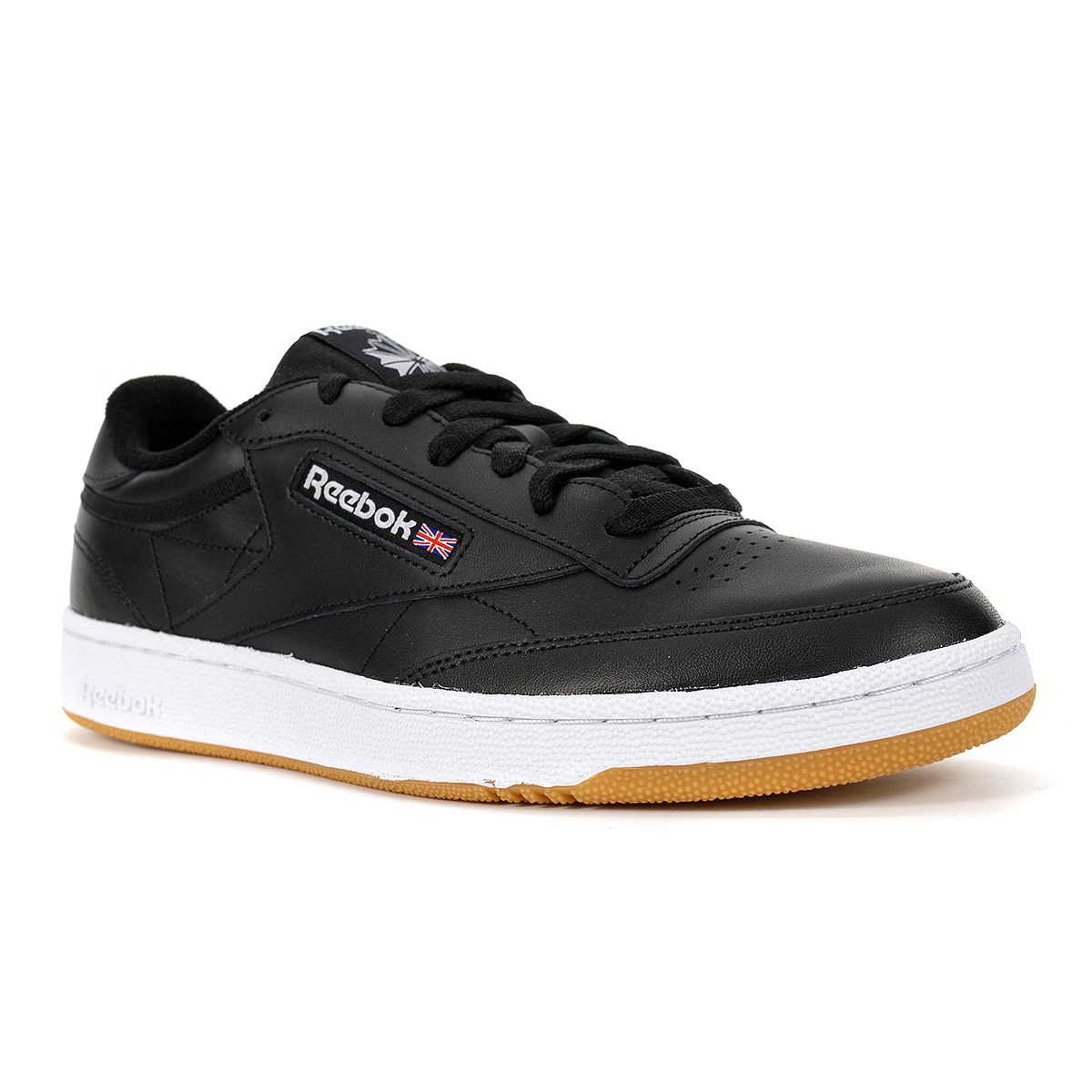 Reebok Men's Club C 85 Black/White/Gum Sneakers AR0458 - WOOKI.COM