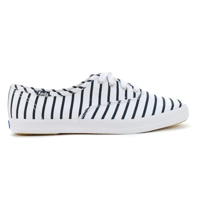 Keds Women's Champion Breton Stripe White Navy Sneakers WF62721