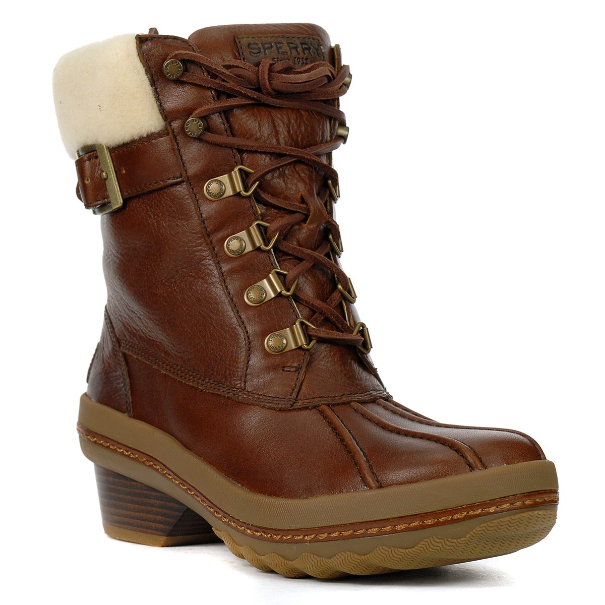 Sperry Women's Gold Cup Ava Duck Brown Boots STS97337 - WOOKI.COM