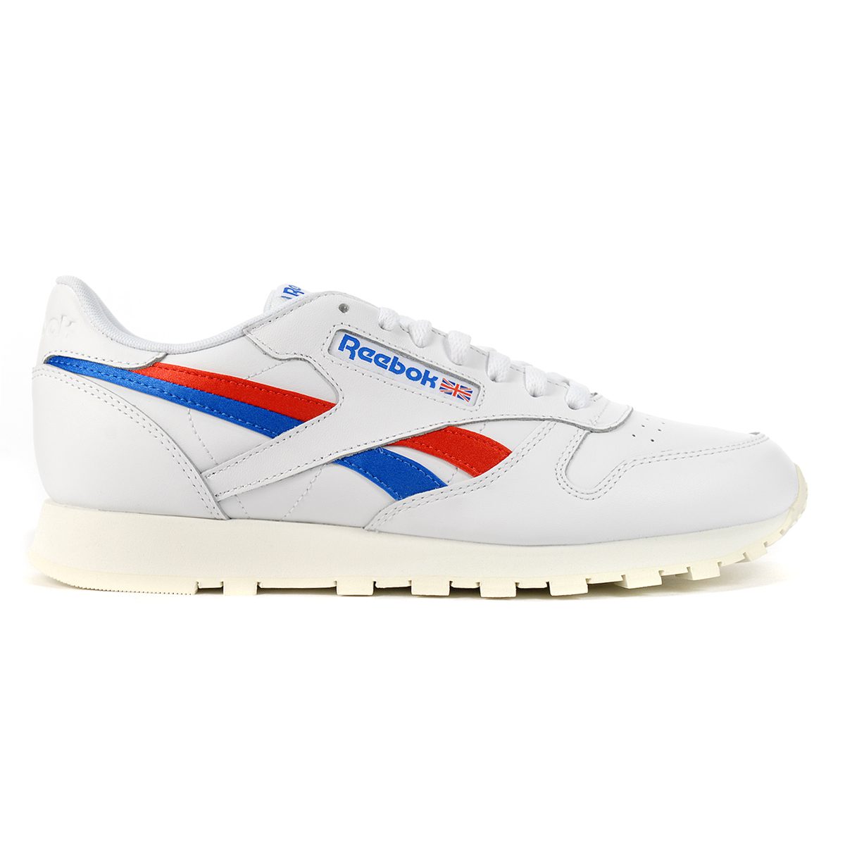 Reebok Unisex Classic Leather White/Instinct Red/Dynamic Blue Sneakers ...