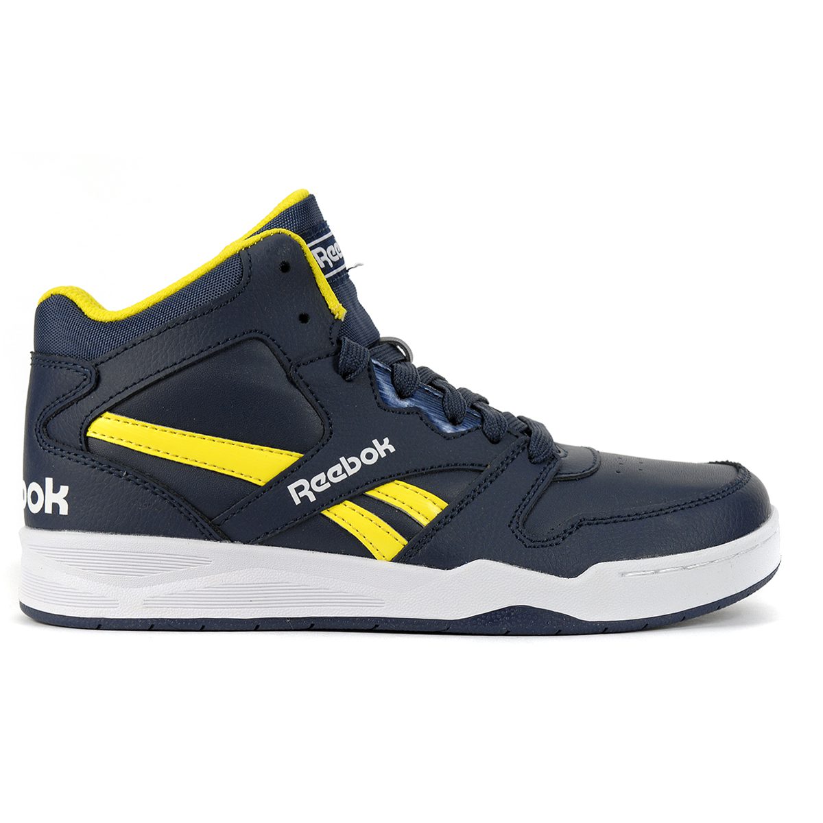 Reebok Juniors BB4500 Court Vector Navy/Utility Yellow/White Sneakers ...