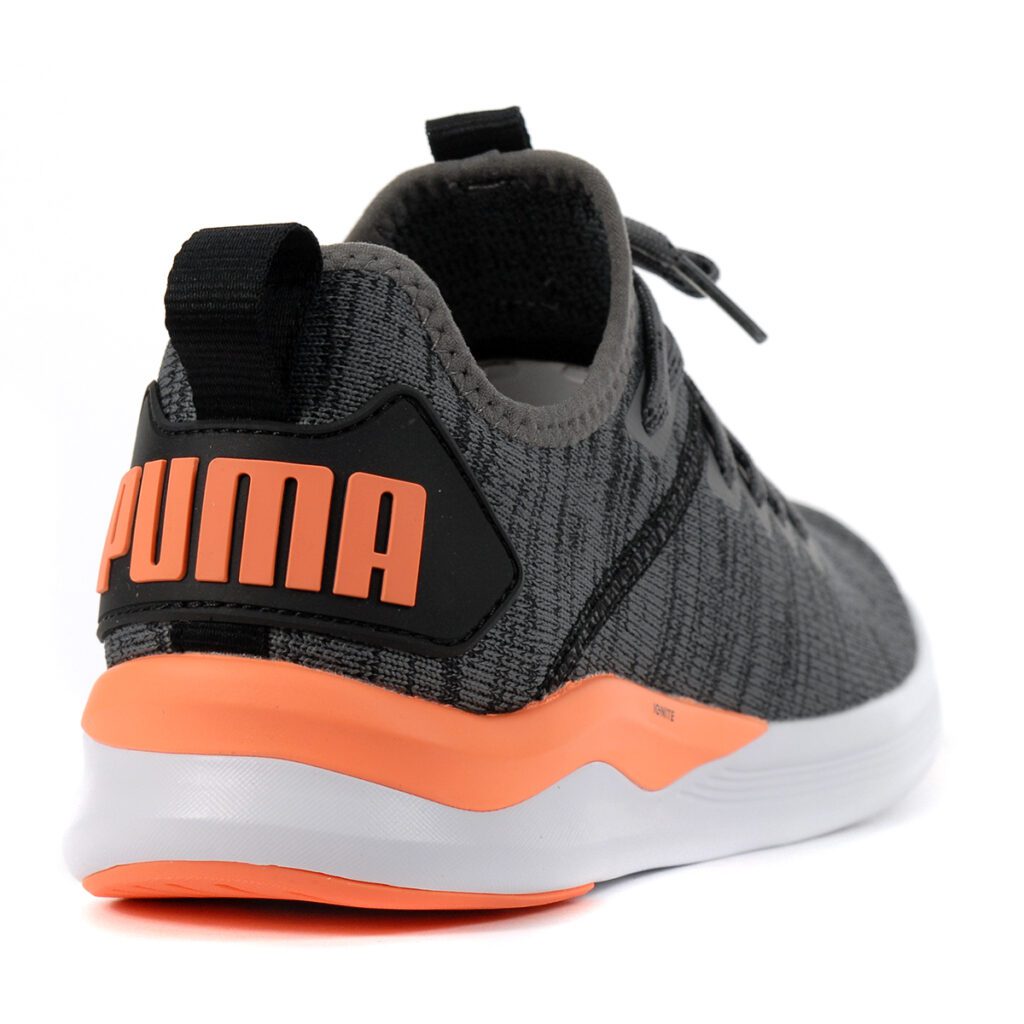 Puma Womens Ignite Flash Evoknit Castlerockfizzy Orangepuma Black Running Shoes 19051122 0106