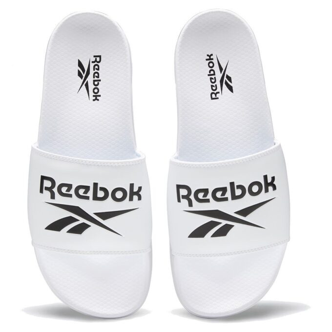 Reebok Unisex Classic White/Black Slides FW6229 - Image 4