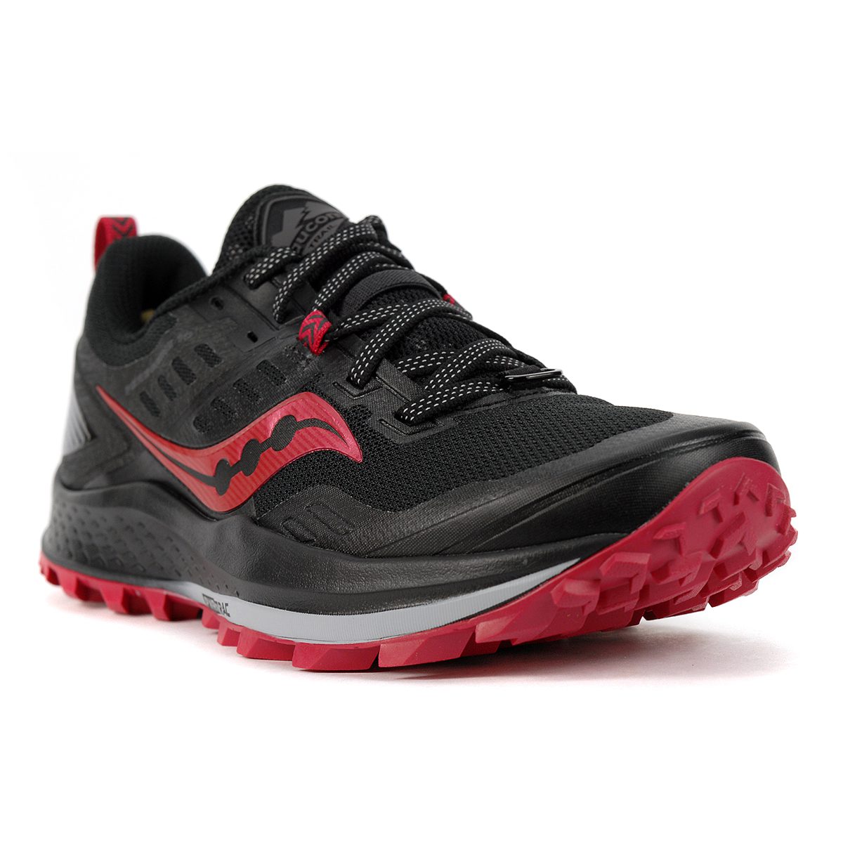 Black/Barberry Saucony Peregrine 10 Womens Trail Running Shoes 