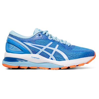 ASICS Women's Gel-Nimbus 21 (Wide) Blue/Skylight Running Shoes 1012A155.400