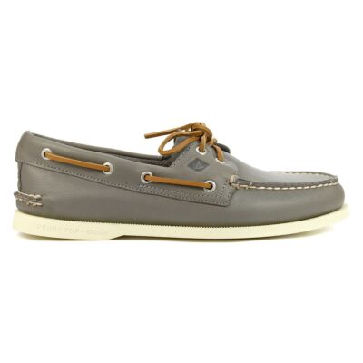 Sperry Men's Authentic Original 2-Eye Whisper Grey Leather Boat Shoes STS22219