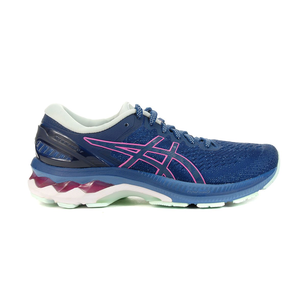 asics gel kayano 27 mako blue hot pink