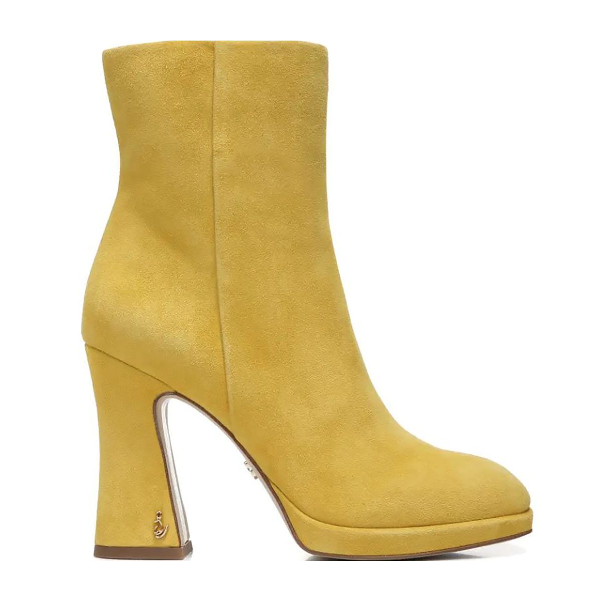 yellow heeled booties