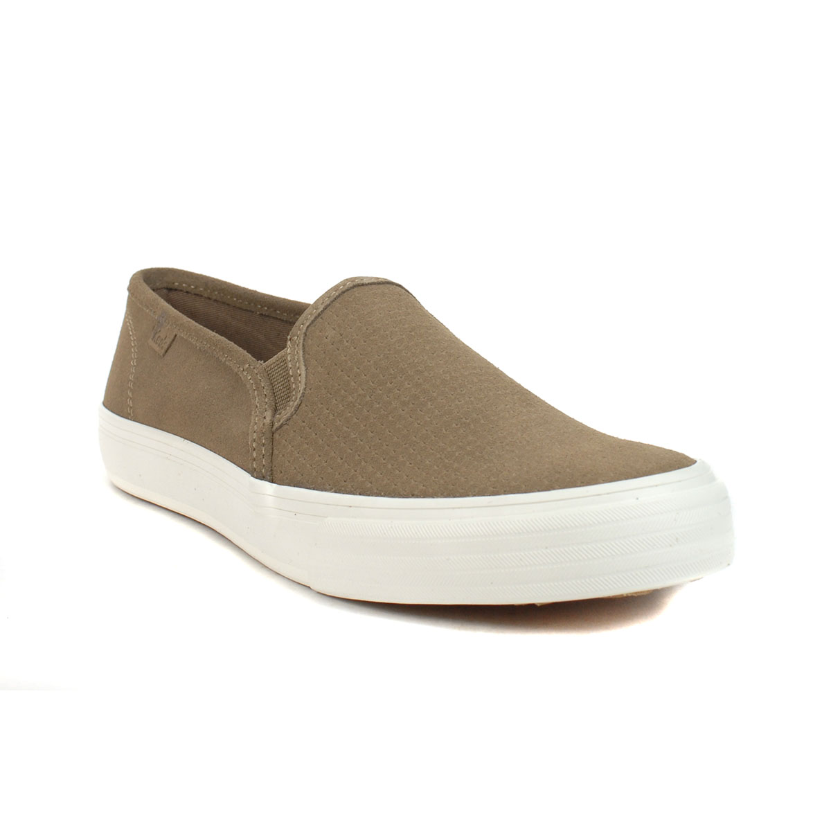 Keds Double Decker Taupe Suede Slip-On Sneakers WH66047 - WOOKI.COM