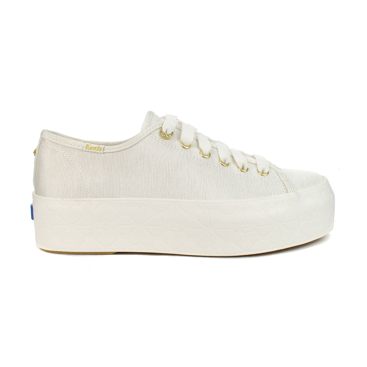Keds x Kate Spade New York Triple Up Faille Logo Foxing White Sneakers  WF65104 