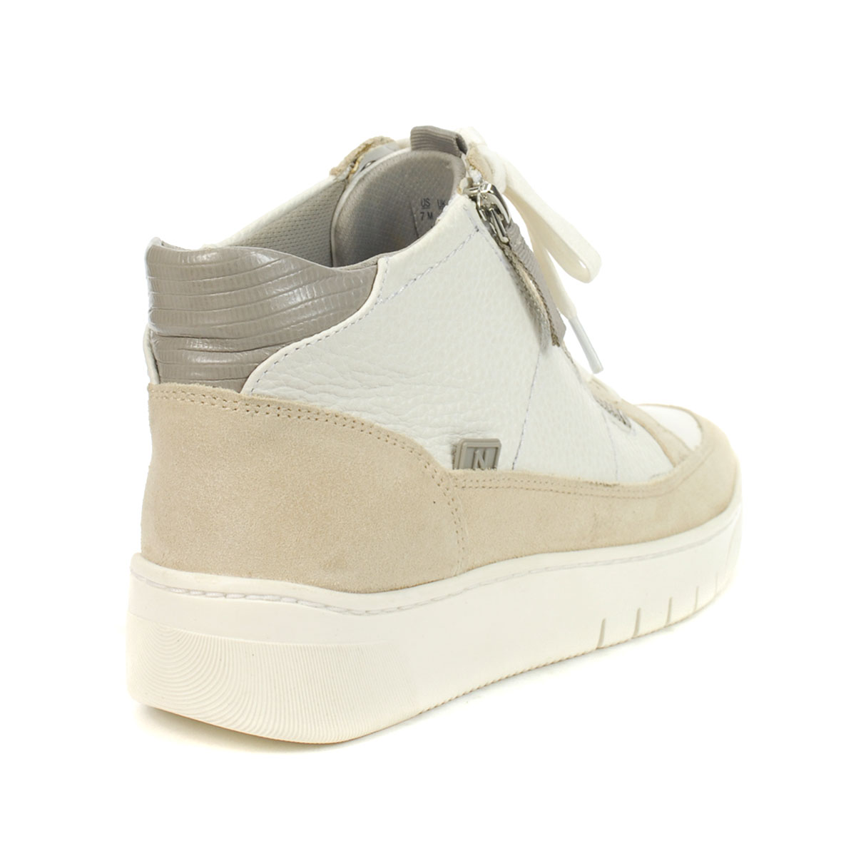 Naturalizer Hadley_Hi White Pocelain Leather High top Sneakers - WOOKI.COM