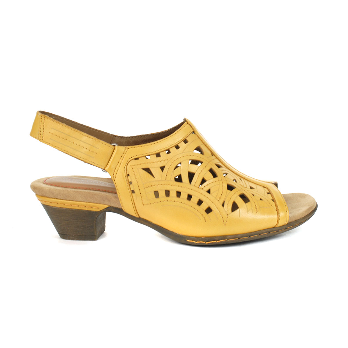 Rockport Cobb Hill Women's Abbott Hi Vamp Yellow Leather Sling Sandals CH4958