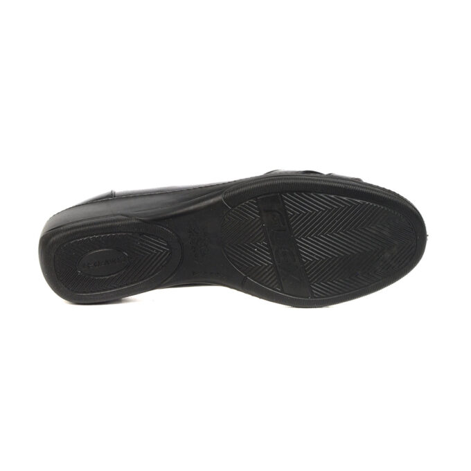Lifestride I-Loyal Black Tumbled Leather Low Wedge Slip-On Flats - Image 4