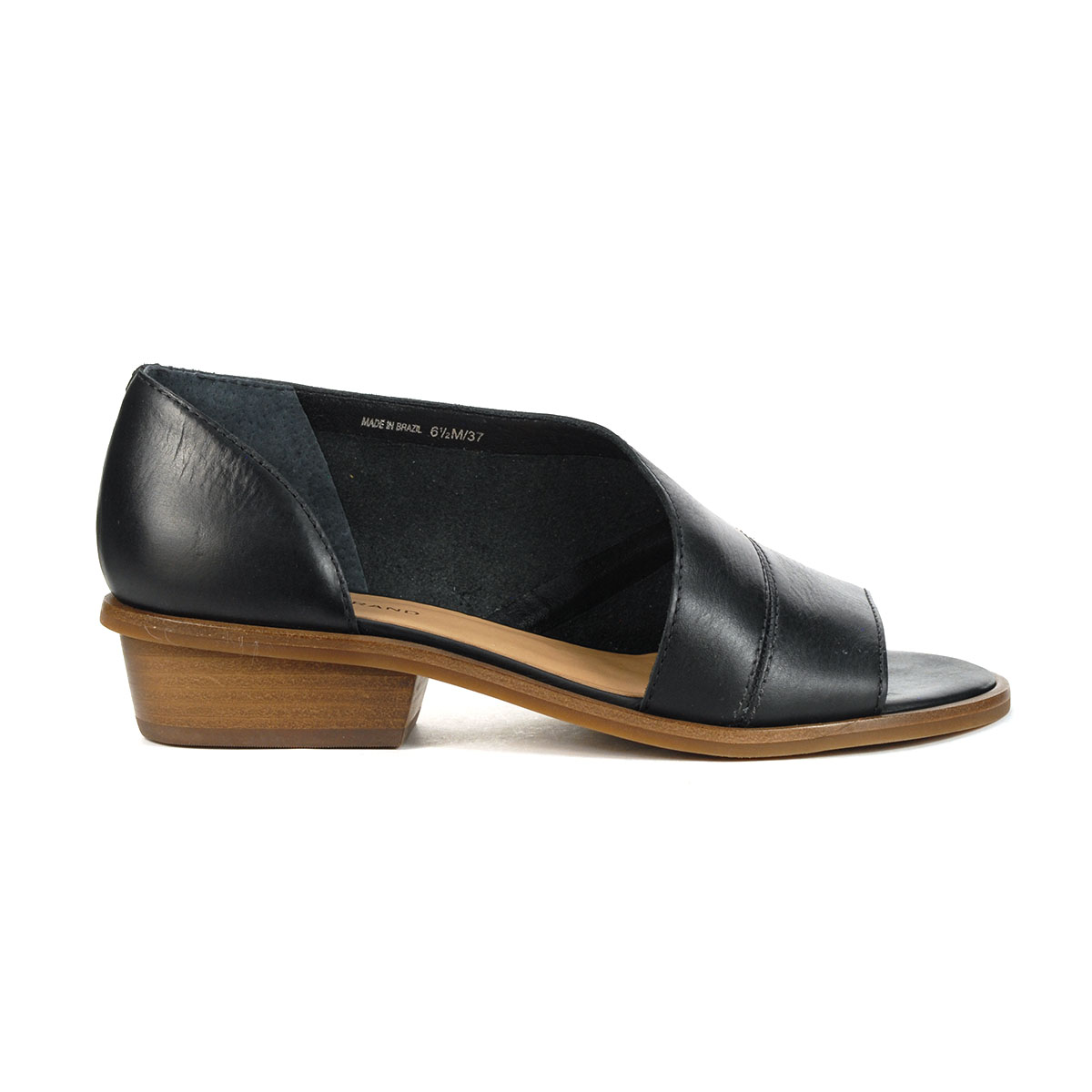 Lucky Brand Serkie Black Leather Sandals - WOOKI.COM