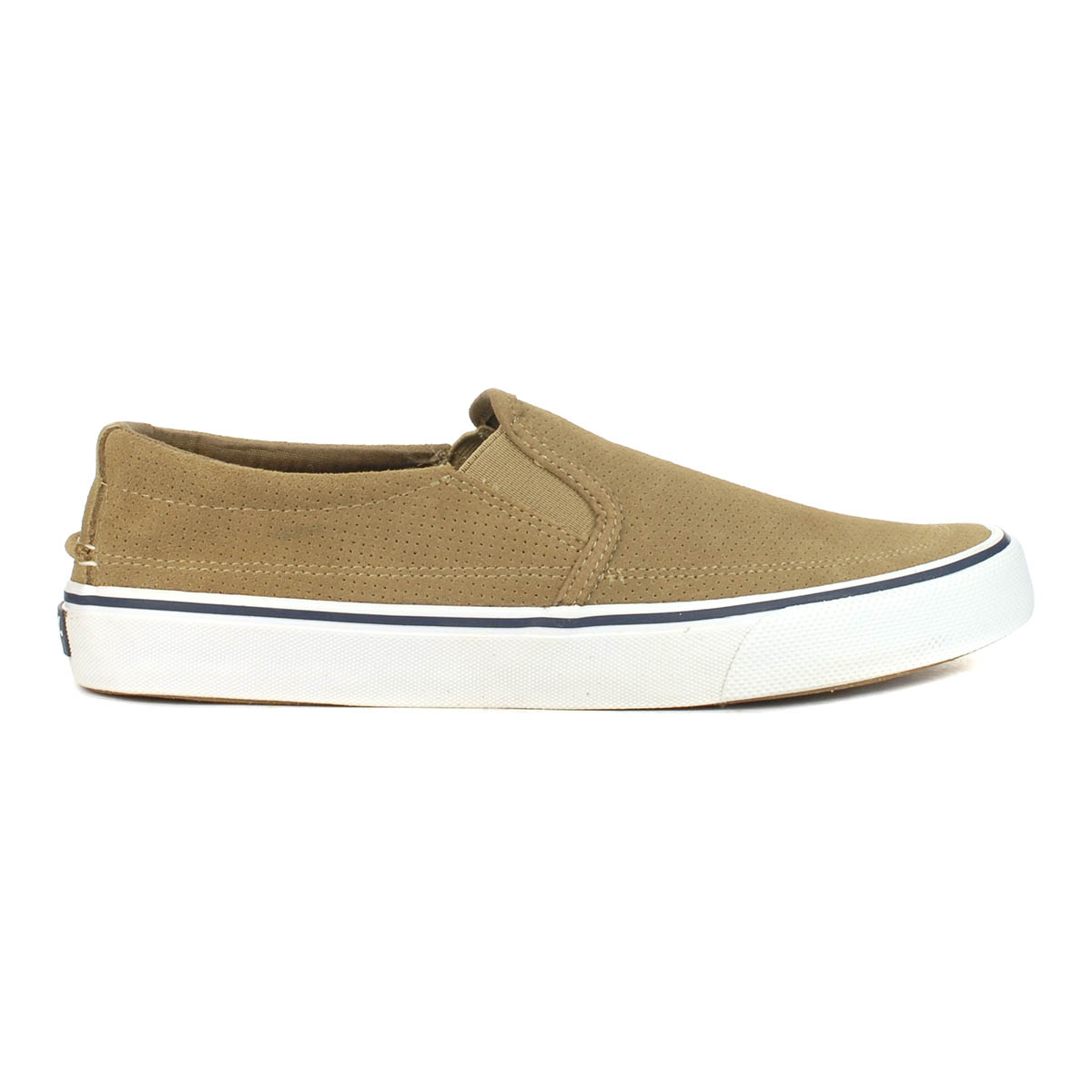 Sperry Men's Striper II Twin Gore Taupe Perforated Slip-on Sneakers ...