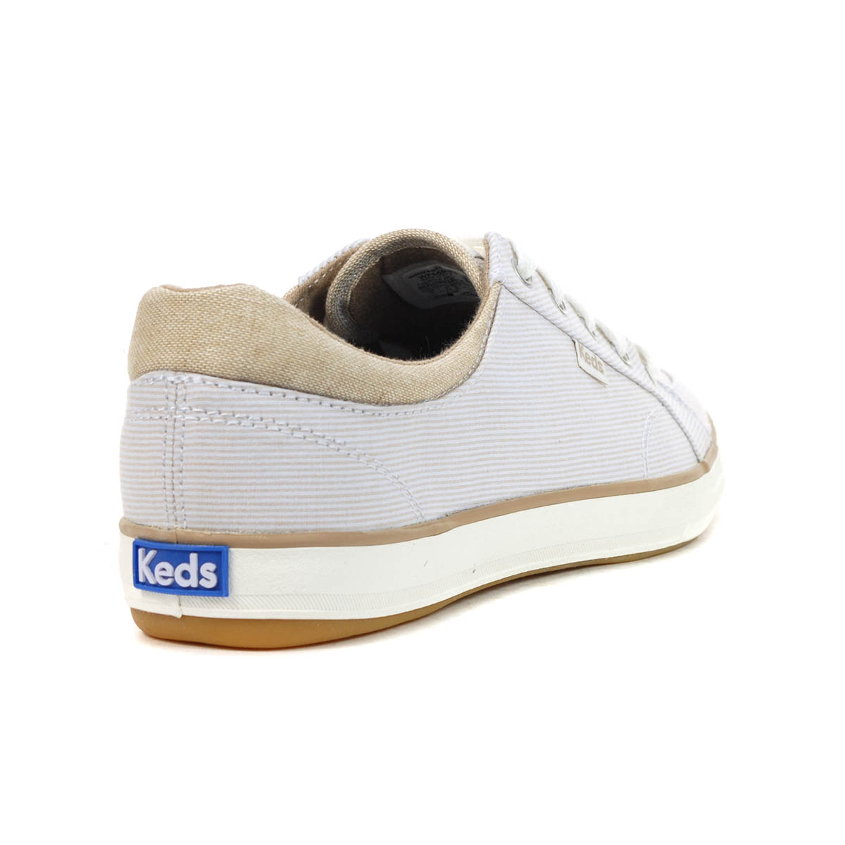 Keds Center II Beige Chambray Striped Sneakers WF65937 