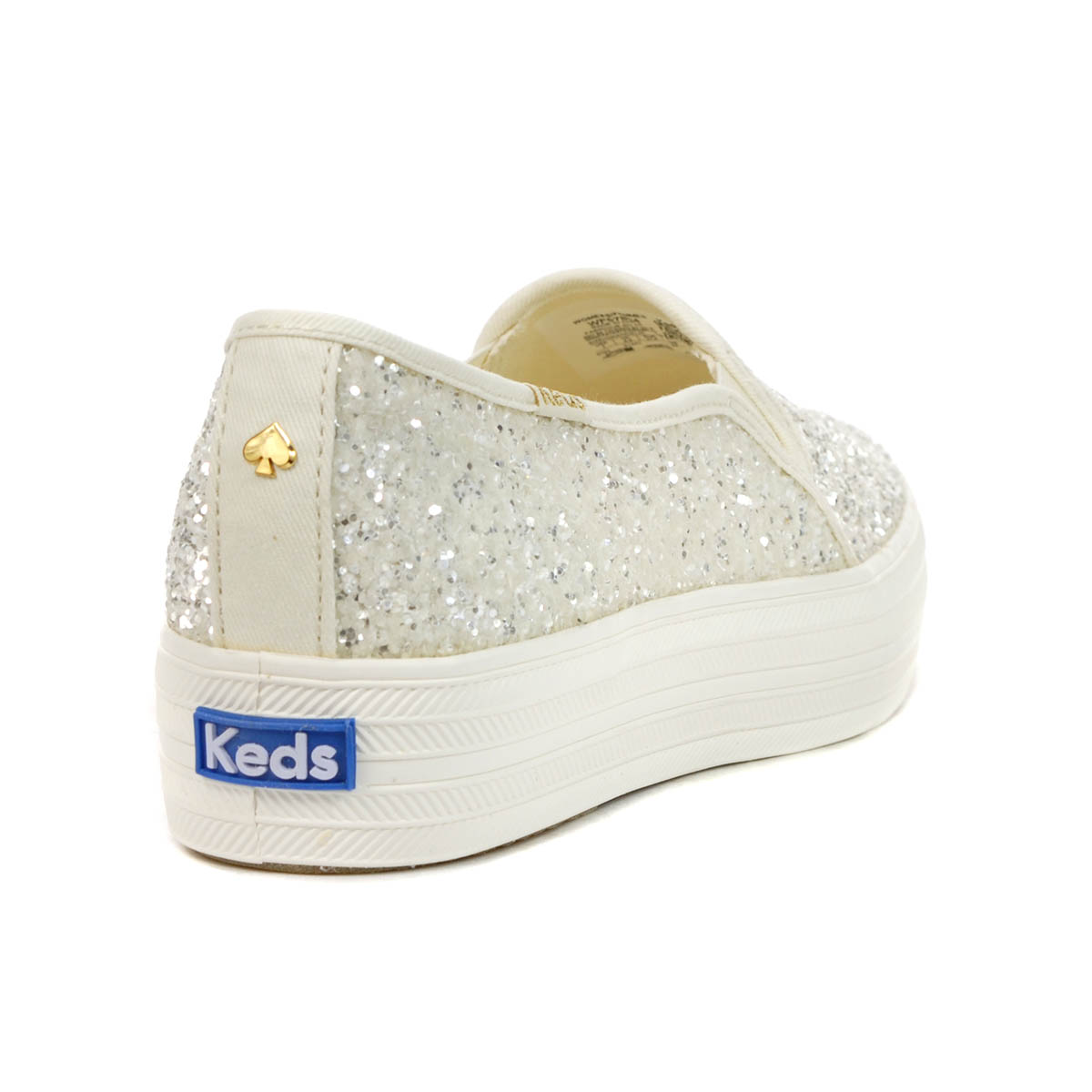 Keds x Kate Spade New York Triple Decker Cream Glitter Slip-On Sneakers  WF57804 