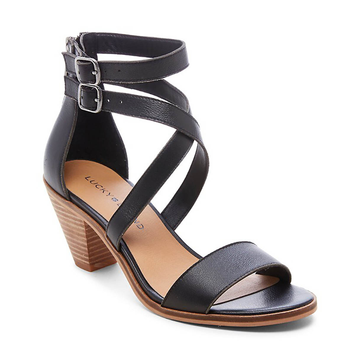 Lucky Brand Ressia Black/Rivington Sandals - WOOKI.COM