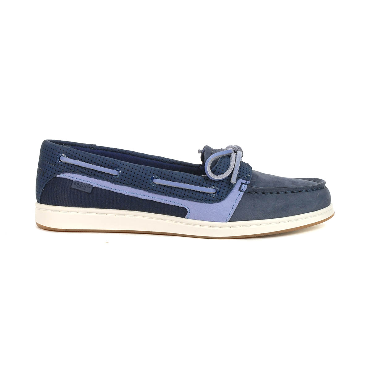 Sperry Women's Starfish Navy Pin Perforated Boat Shoes STS87336 - WOOKI.COM