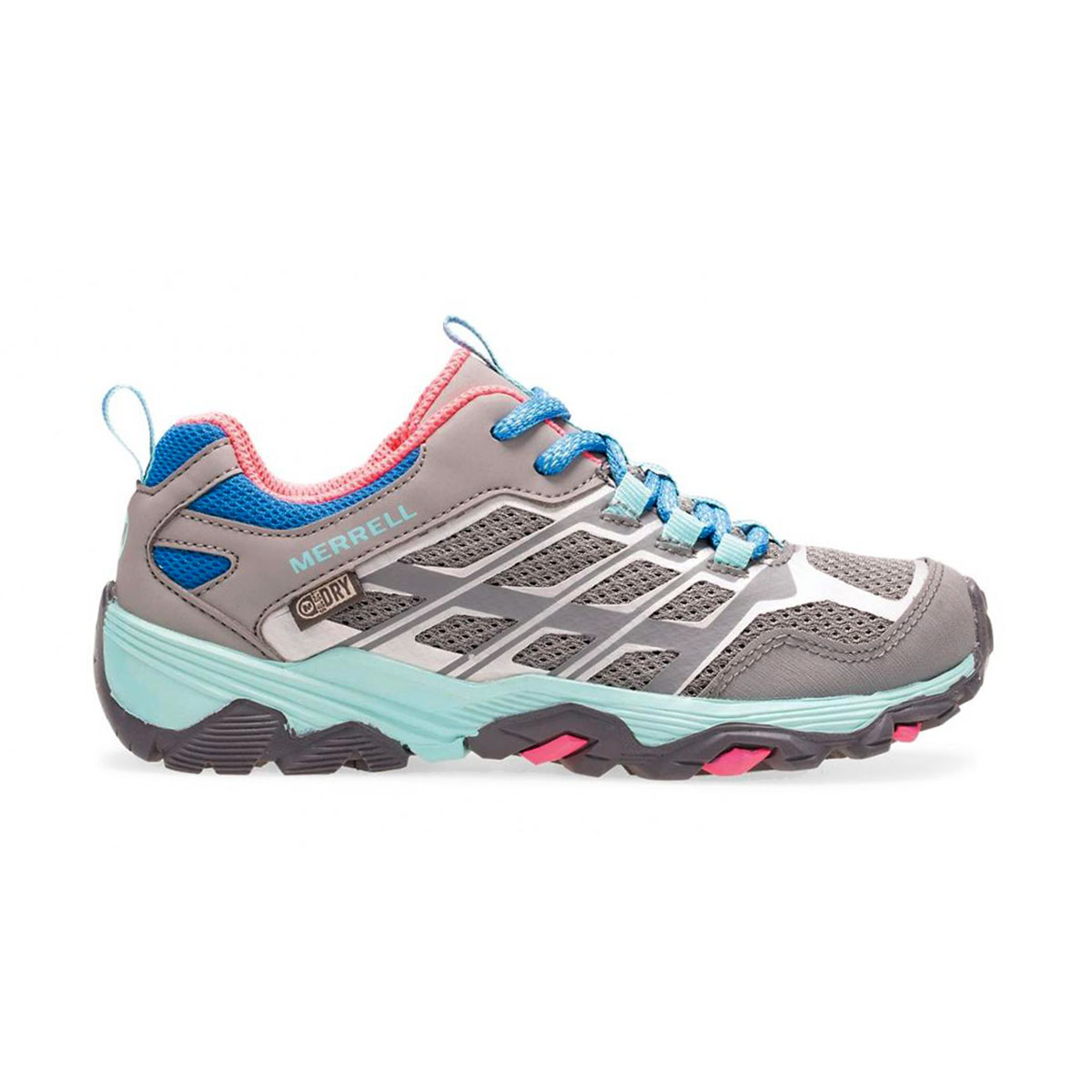 Merrell Kids Moab Speed Low Grey/Turquoise/Pink Running Shoes MK160889